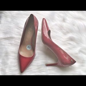 Calvin Klein red high heels shoes size 8.5